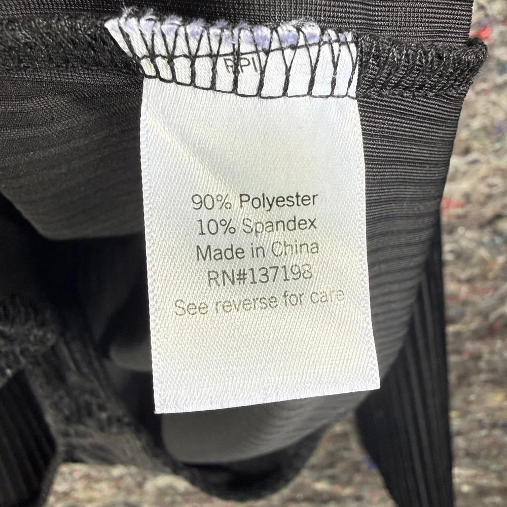 Nine West Bodysuit Women XXL Black Ribbed Velour Mock Neck Long Sleeve - Picture 5 of 9